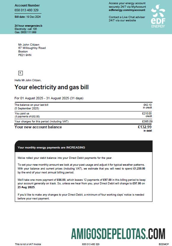 Para baixar modelo de conta de serviços públicos EDF da França em formatos Word e PDF, versão 2
